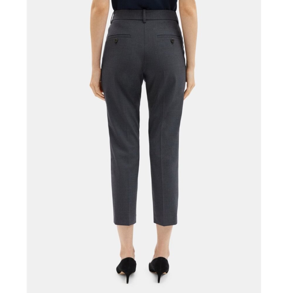 NWT Theory Treeca 2 Slim Cropped Office Pant in Stretch Wool - Business, Office - Picture 2 of 11